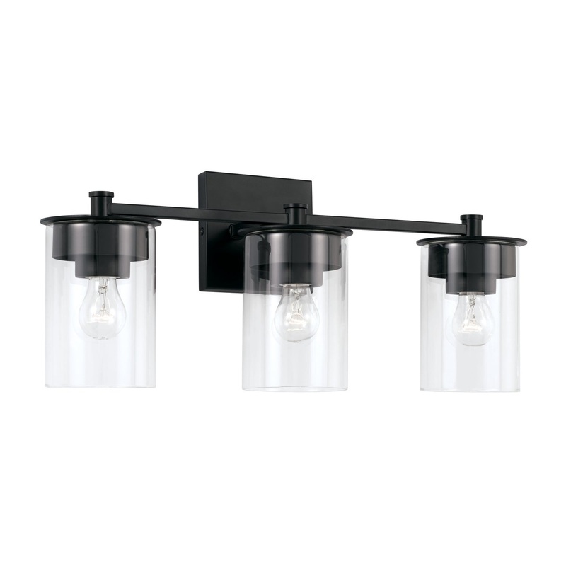 Capital Lighting 146831MB-532 Mason Three Light Vanity, Matte Black