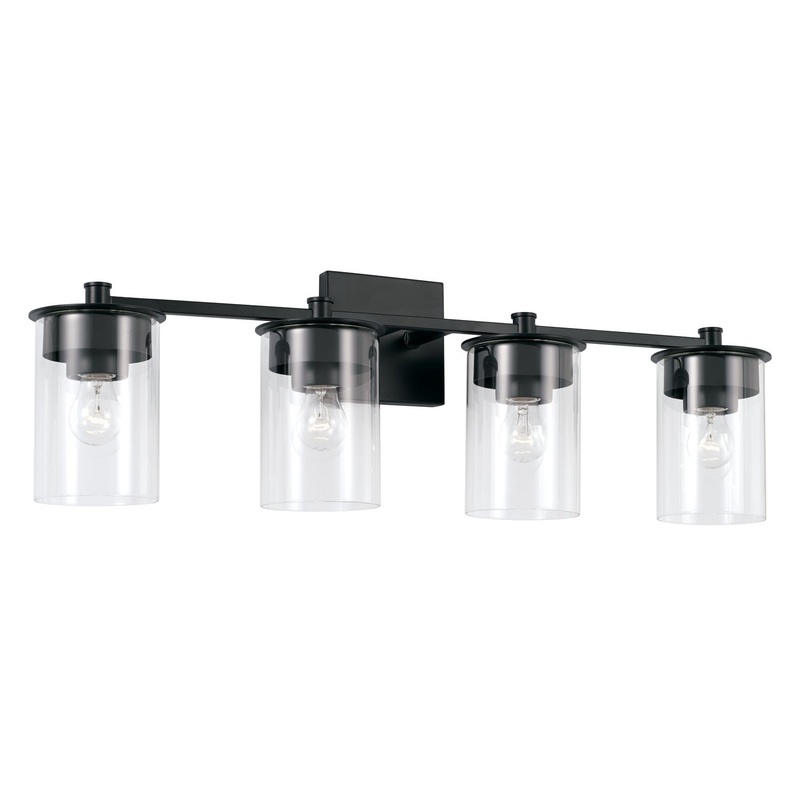 Capital Lighting 146841MB-532 Mason Four Light Vanity, Matte Black