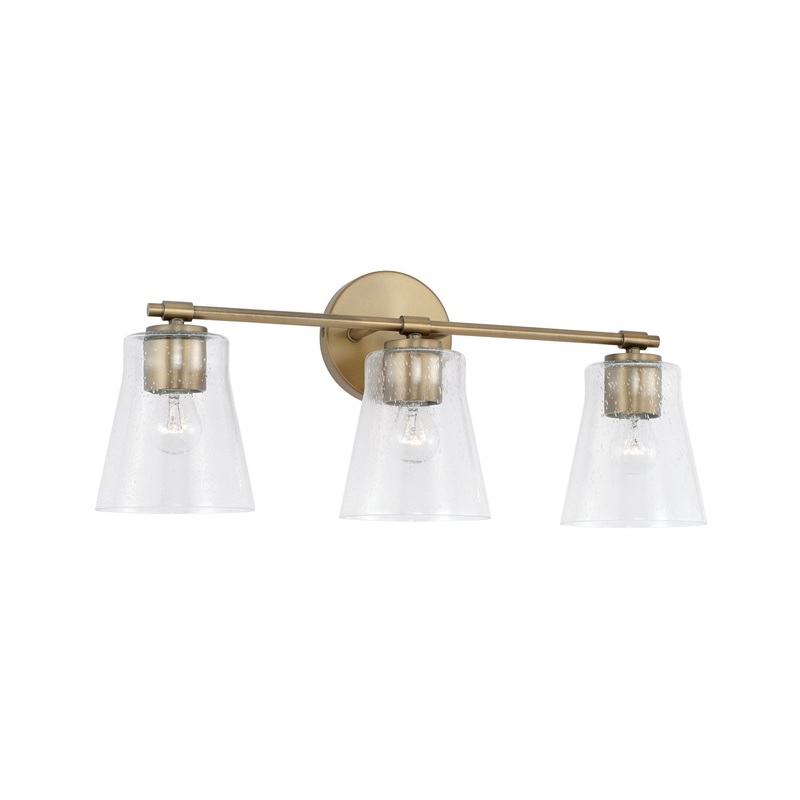 Capital Lighting 146931AD-533 Baker Three Light Vanity, Aged Brass