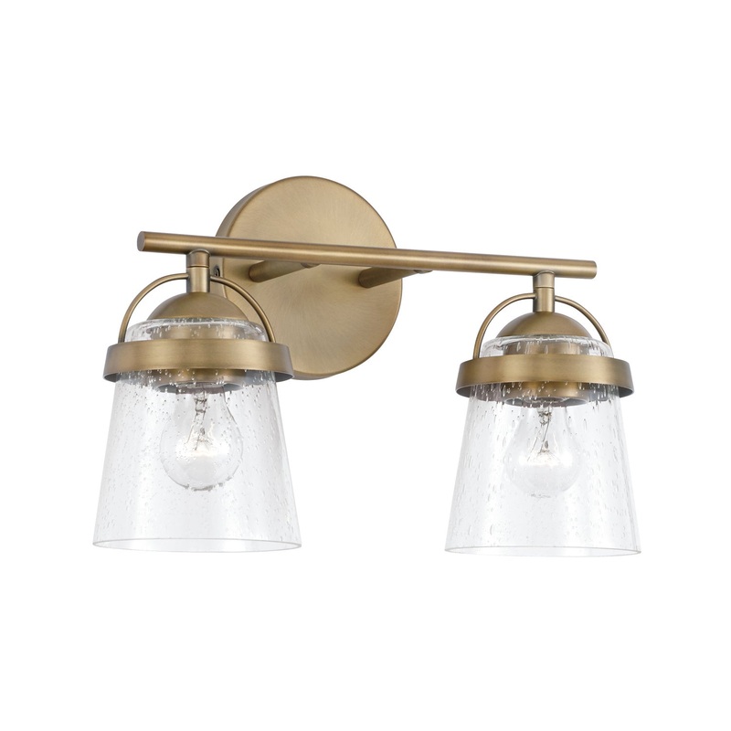 Capital Lighting 147021AD-534 Madison Two Light Vanity, Aged Brass