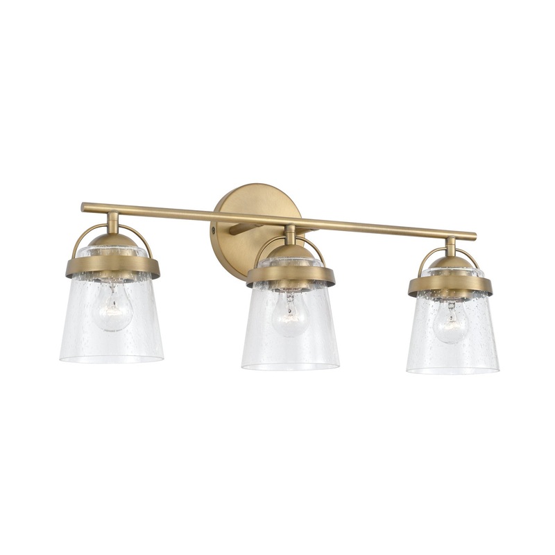 Capital Lighting 147031AD-534 Madison Three Light Vanity, Aged Brass