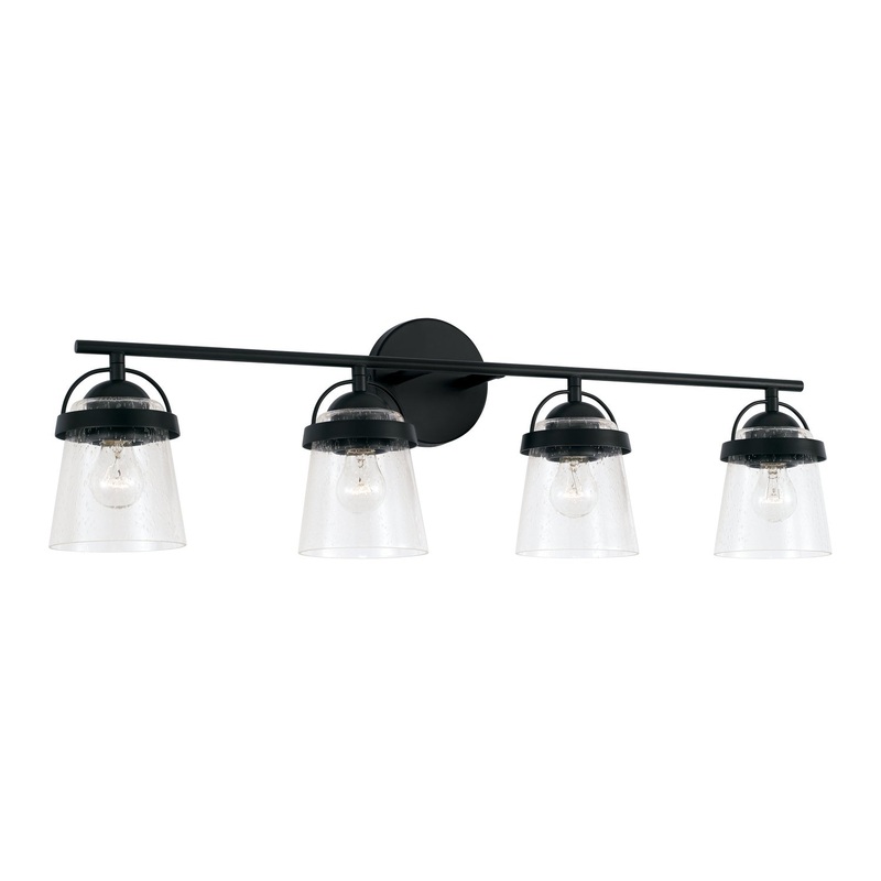 Capital Lighting 147041MB-534 Madison Four Light Vanity, Matte Black