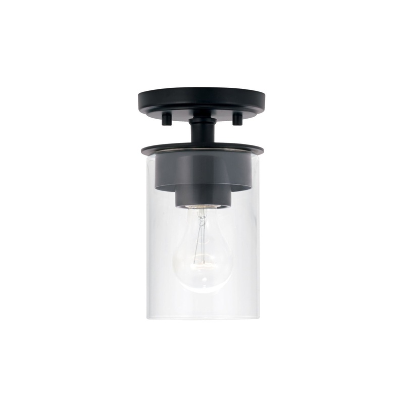 Capital Lighting 246811MB-532 Mason One Light Semi-Flush Mount, Matte Black