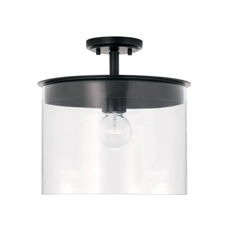 Capital Lighting 246812MB Mason One Light Semi-Flush Mount, Matte Black