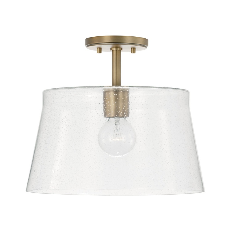 Capital Lighting 246911AD Baker One Light Pendant, Aged Brass