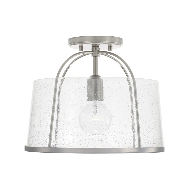Capital Lighting 247011BN Madison One Light Semi-Flush Mount, Brushed Nickel