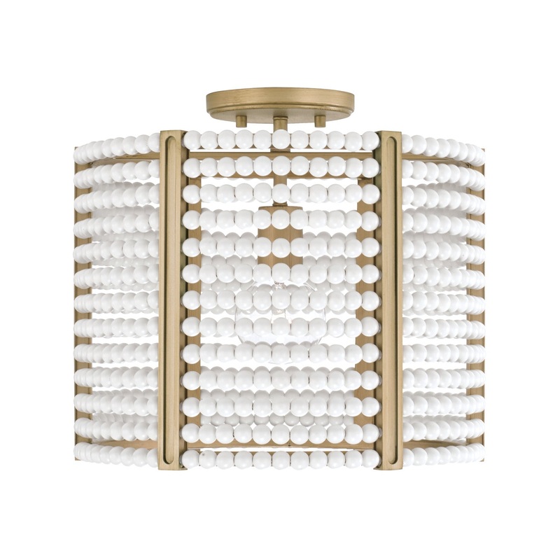 Capital Lighting 247111AP Brynn One Light Semi-Flush Mount, Aged Brass Painted