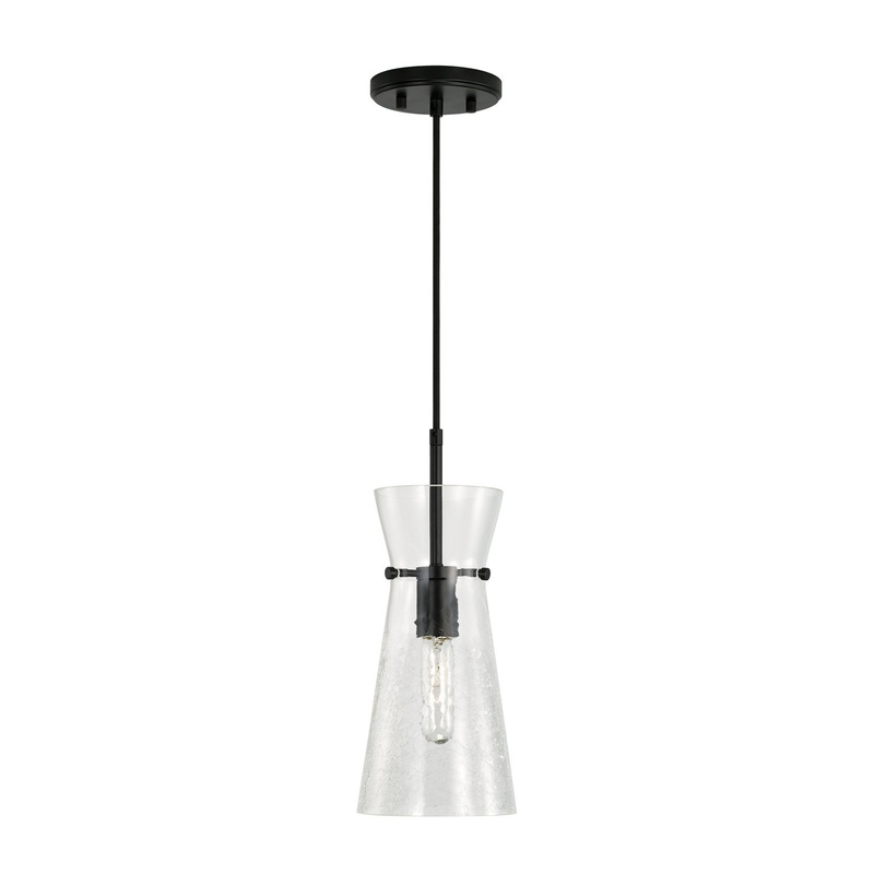 Capital Lighting 342411MB Mila One Light Pendant, Matte Black