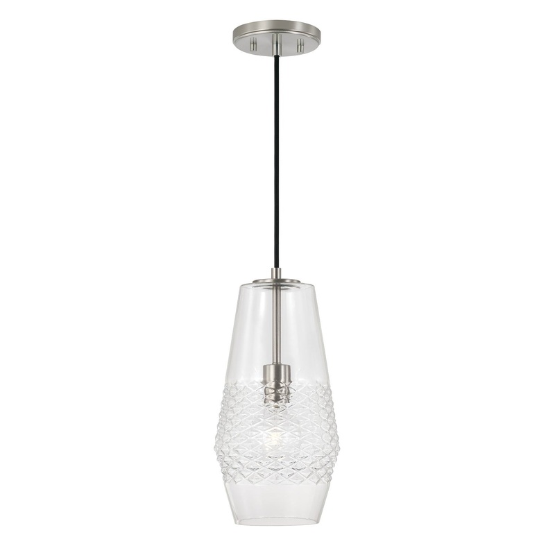 Capital Lighting 345011BN Dena One Light Pendant, Brushed Nickel