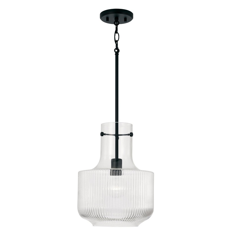 Capital Lighting 345111MB Nyla One Light Pendant, Matte Black