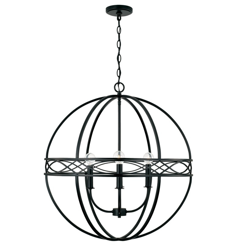Capital Lighting 345742MB Avery Four Light Pendant, Matte Black (Discontinued)