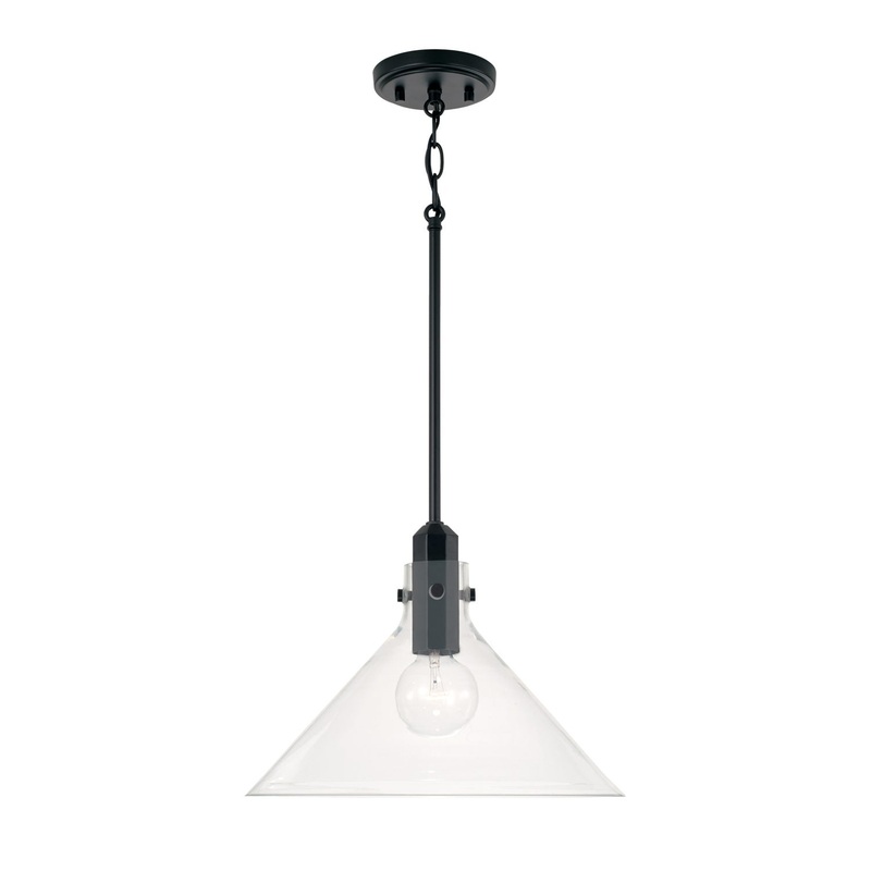 Capital Lighting 345811MB Greer One Light Pendant, Matte Black