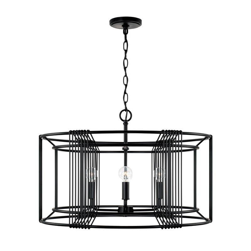 Capital Lighting 346041MB Lennon Four Light Pendant, Matte Black
