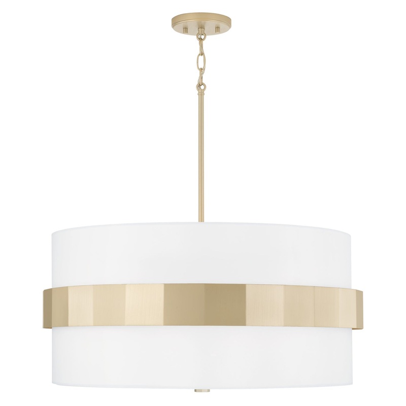 Capital Lighting 346241SF Sutton Four Light Pendant, Soft Gold