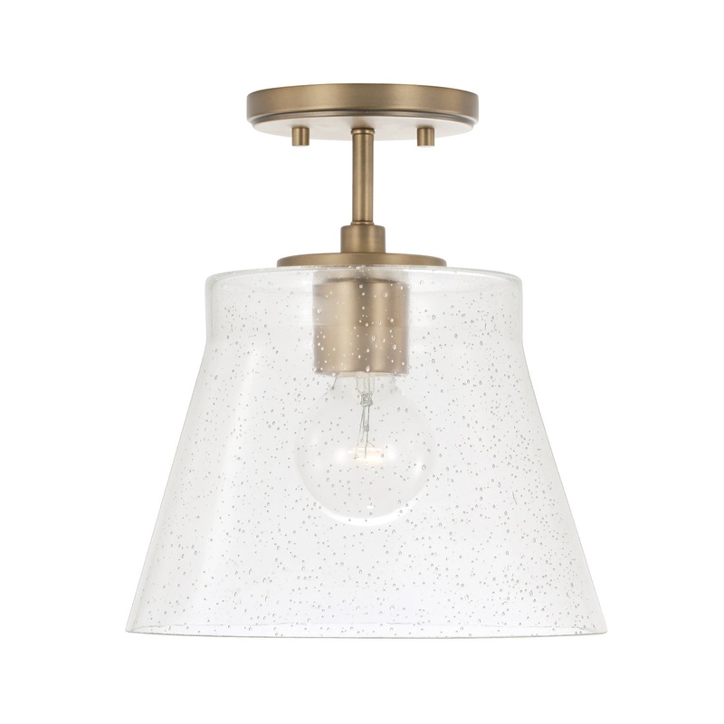 Capital Lighting 346912AD Baker One Light Pendant, Aged Brass