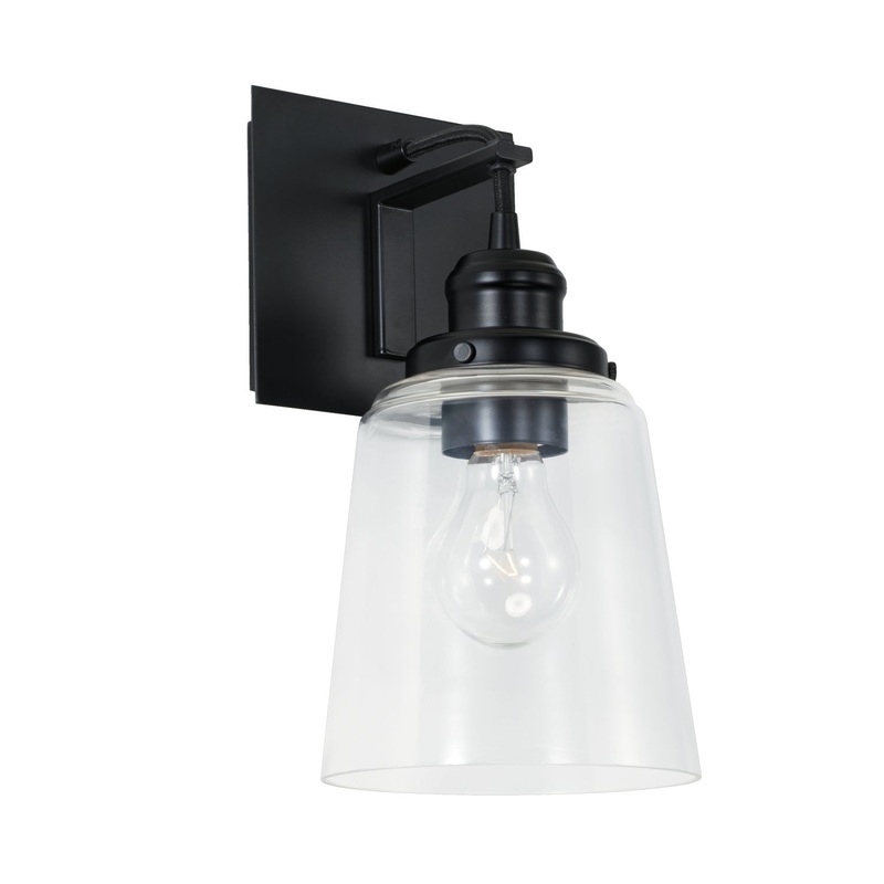 Capital Lighting 3711MB-135 Fallon One Light Wall Sconce, Matte Black (Discontinued)