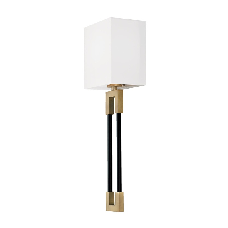 Capital Lighting 644711AB Bleeker One Light Wall Sconce, Aged Brass and Black