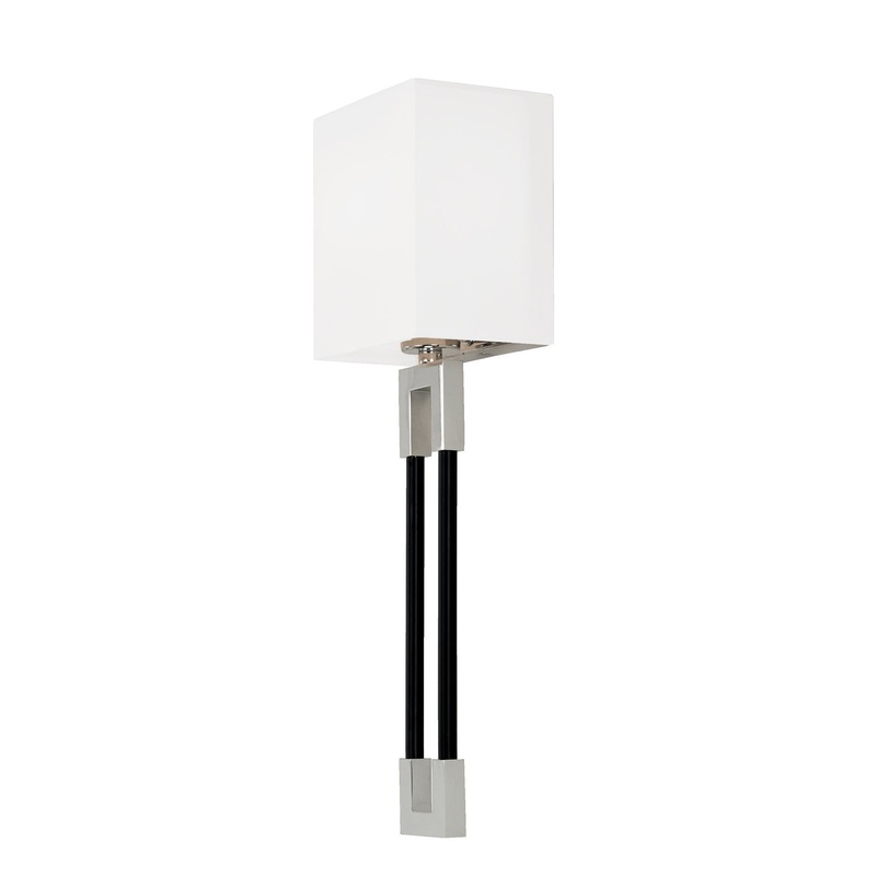Capital Lighting 644711NK Bleeker One Light Wall Sconce, Polished Nickel and Matte Black
