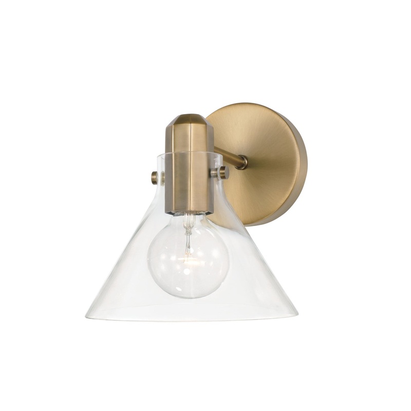 Capital Lighting 645811AD-528 Greer One Light Wall Sconce, Aged Brass