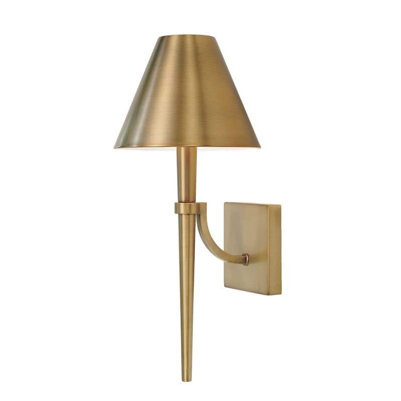 Capital Lighting 645911AD Holden One Light Wall Sconce, Aged Brass