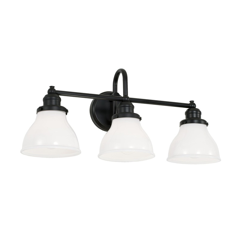 Capital Lighting 8303MB-128 Baxter Three Light Vanity, Matte Black