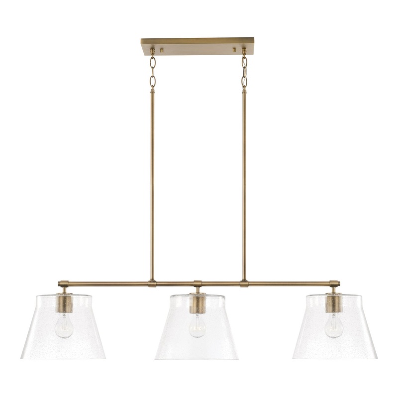 Capital Lighting 846931AD Baker Three Light Island Pendant, Aged Brass
