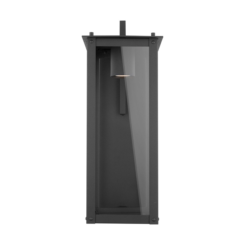 Capital Lighting 934612BK-GL Hunt One Light Outdoor Wall Lantern, Black