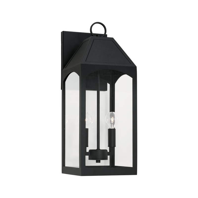 Capital Lighting 946321BK Burton Two Light Outdoor Wall Lantern, Black