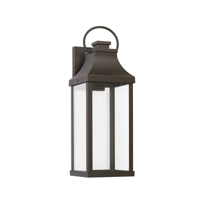 Capital Lighting 946421OZ-GL Bradford One Light Outdoor Wall Lantern, Oiled Bronze