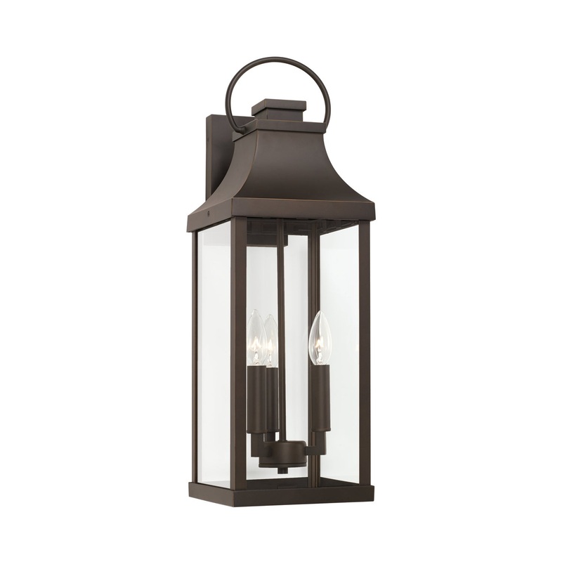 Capital Lighting 946431OZ Bradford Three Light Outdoor Wall Lantern, Oiled Bronze