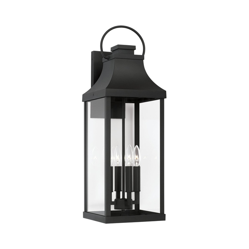 Capital Lighting 946441BK Bradford Four Light Outdoor Wall Lantern, Black