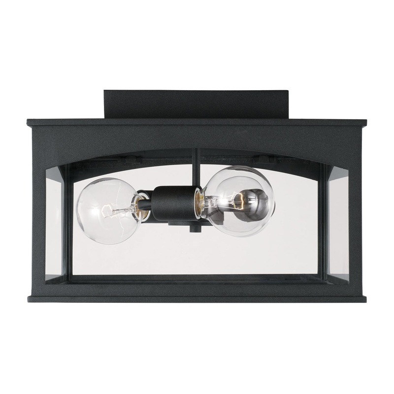Capital Lighting 946731BK Burton Three Light Outdoor Flush Mount, Black