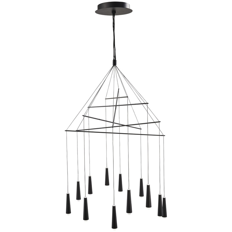 George Kovacs P1412-066-L Ganbare LED Pendant, Coal