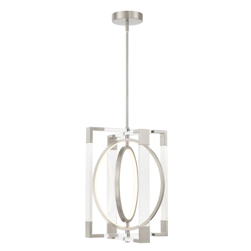George Kovacs P2265-084-L Double Take LED Pendant, Brushed Nickel