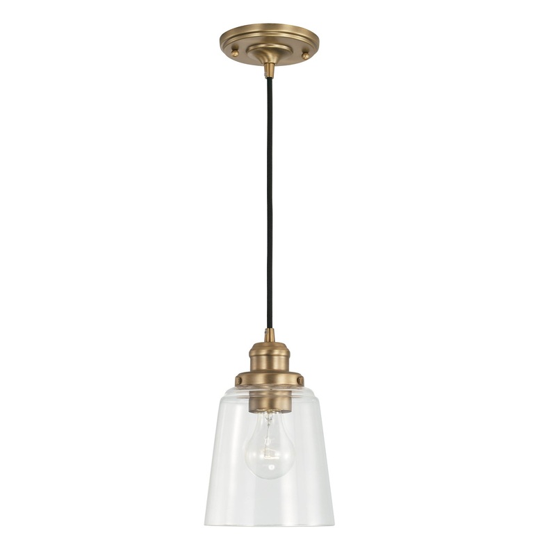 Capital Lighting 3718AD-135 Fallon One Light Pendant, Aged Brass