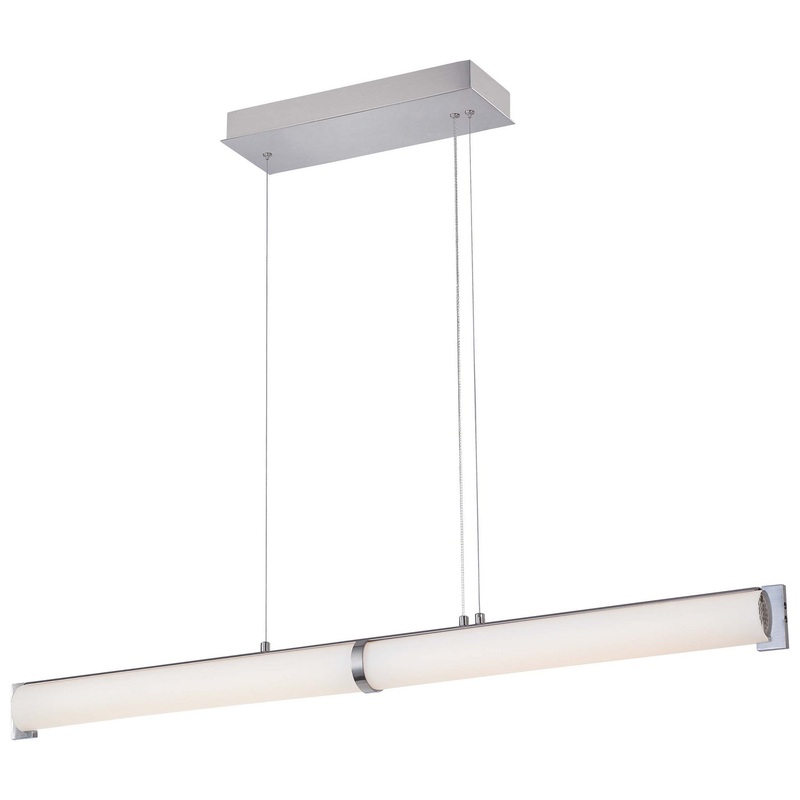 George Kovacs P1152-084-L Tube LED Island Pendant, Brushed Nickel