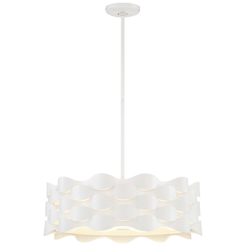 George Kovacs P1304-655-L Coastal Current LED Pendant, Sand White