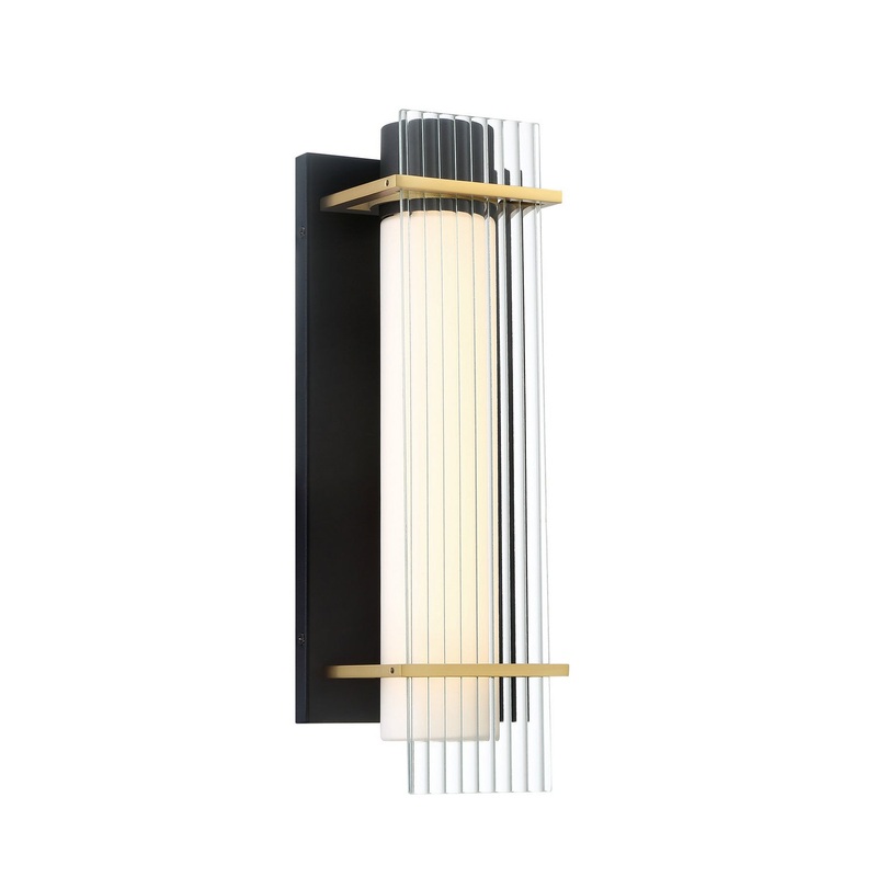 George Kovacs P1511-707-L Midnight Gold LED Outdoor Lantern, Sand Coal And Honey Gold