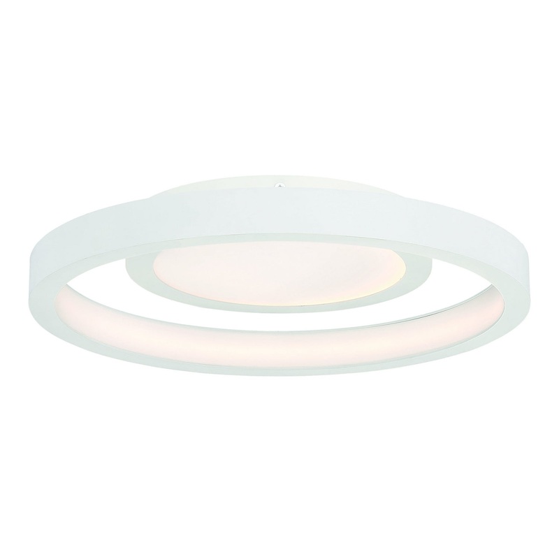 George Kovacs P2015-044-L Knock Out LED Flush Mount, White
