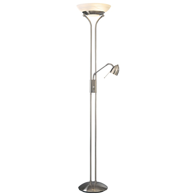 George Kovacs P256-084 George's Reading Room LED Torchiere W/Reading Lamp, Brushed Nickel