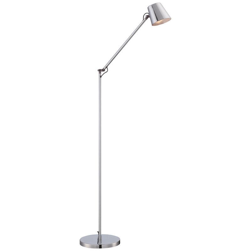 George Kovacs P303-2-077-L George`S Reading Room LED Floor Lamp, Chrome