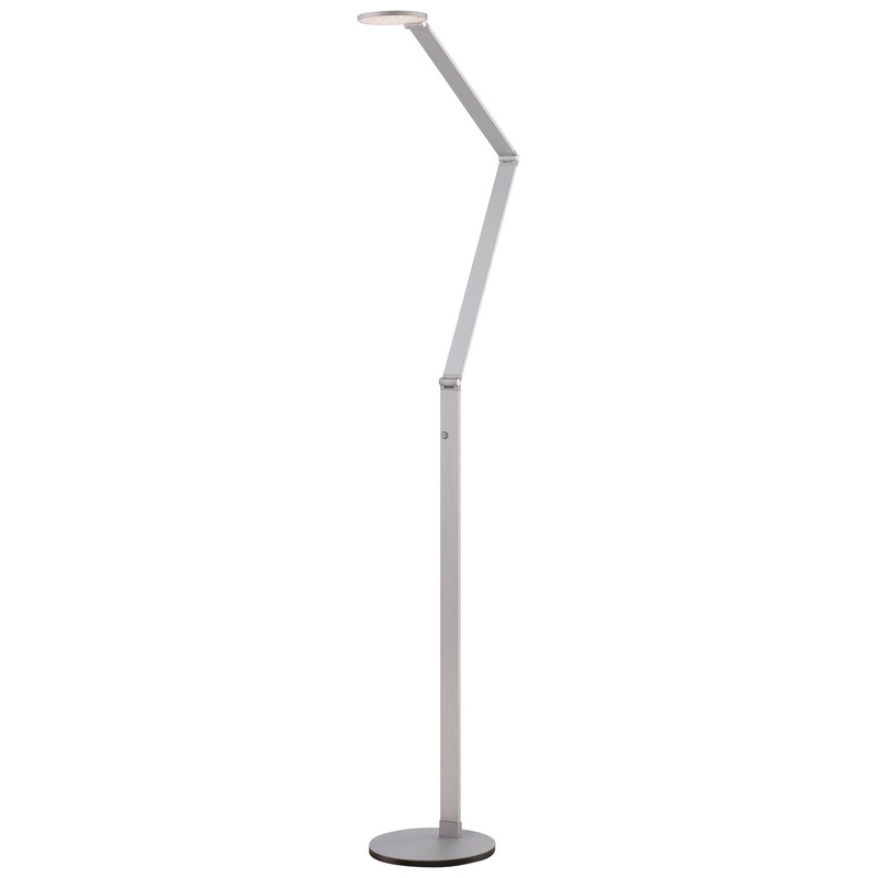 George Kovacs P305-2-654-L George`S Reading Room LED Floor Lamp, Chiseled Nickel