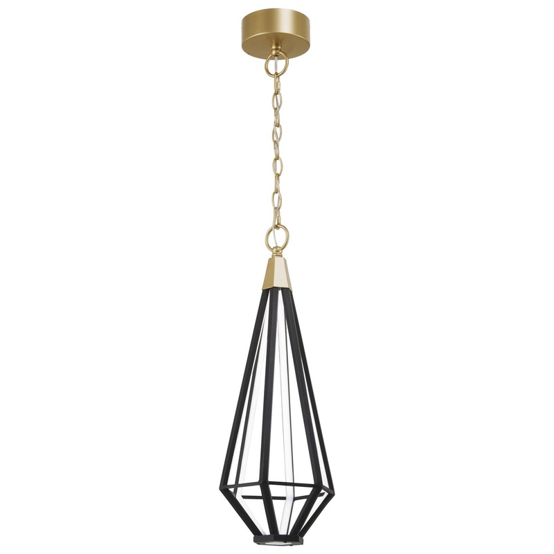 George Kovacs P5520-726A-L Dripping Gems LED Mini Pendant, Soft Brass And Black