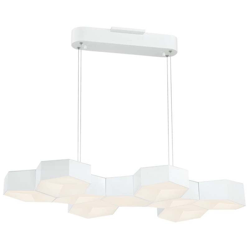 George Kovacs P8218-044B-L Hexacomb LED Pendant, White