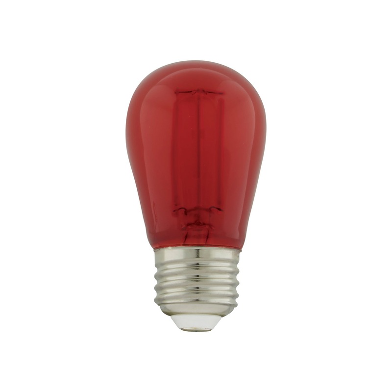 Satco S8022 Light Bulb, Transparent Red