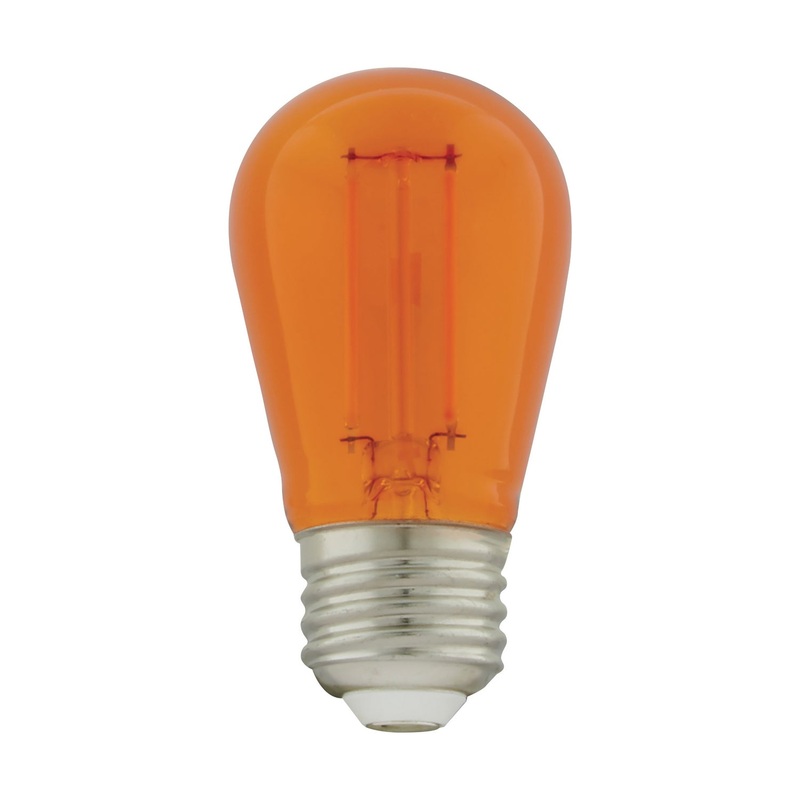 Satco S8026 Light Bulb, Transparent Orange