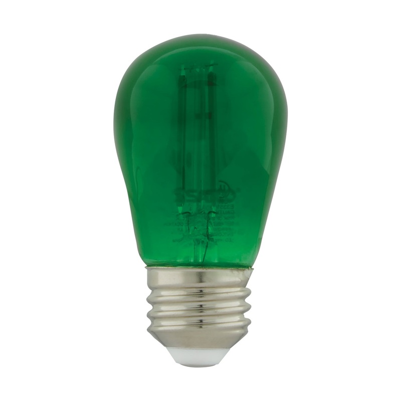 Satco S8024 Light Bulb, Transparent Green