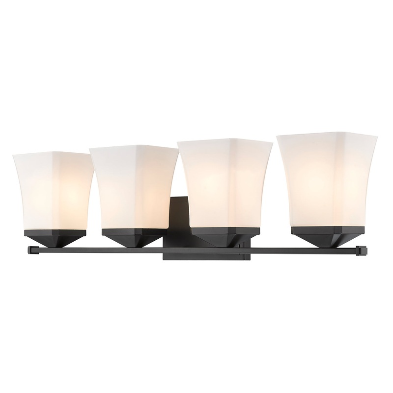 Z-Lite 1939-4V-MB Darcy Four Light Vanity, Matte Black