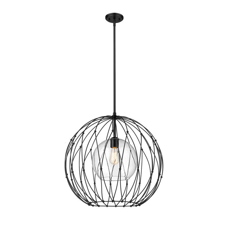 Z-Lite 1940P24-MB Elle One Light Pendant, Matte Black
