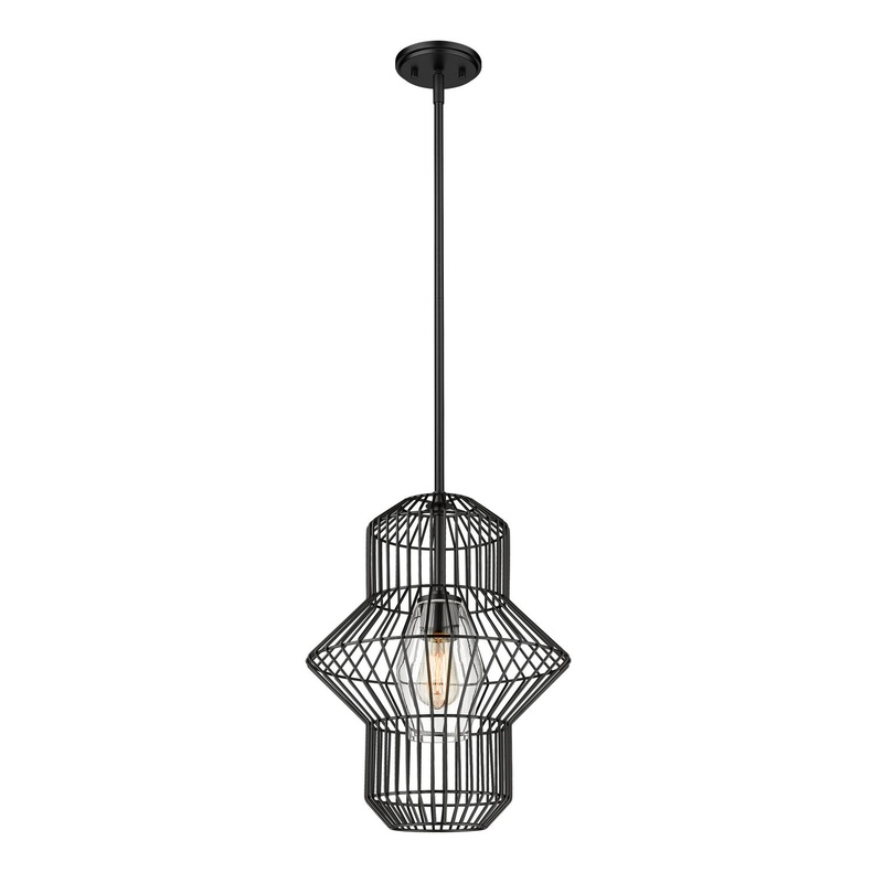 Z-Lite 1941P15-MB Orsay One Light Pendant, Matte Black